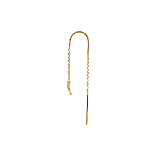 Petit Bow Double Chain Earring Single, gold, Stine A Jewelry