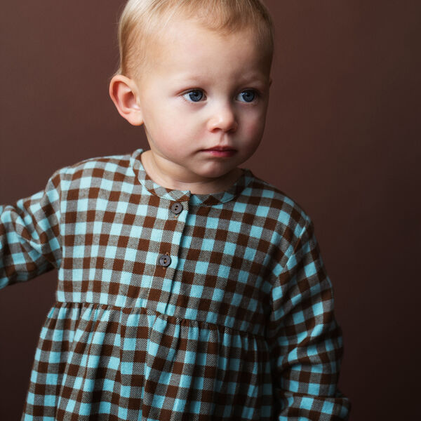 Baby Brushed Dress, coffee checks Baby Brushed Dress, coffee checks, Serendipity