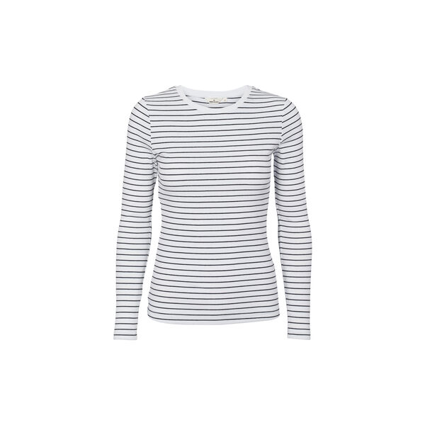 Ludmilla LS Tee GOTS, bright white/black, Basic Apparel