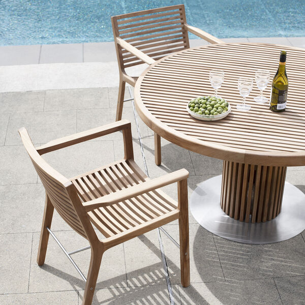 OUTDOOR RIB Dining Chair with Armrest, Sibast Furniture