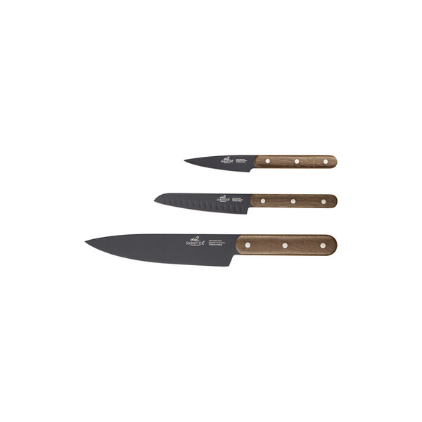 Phenix Walnut Knife set 3 parts, Lion Sabatier