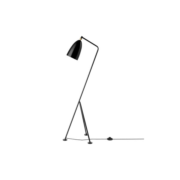 Gräshoppa Floor Lamp, black glossy, GUBI