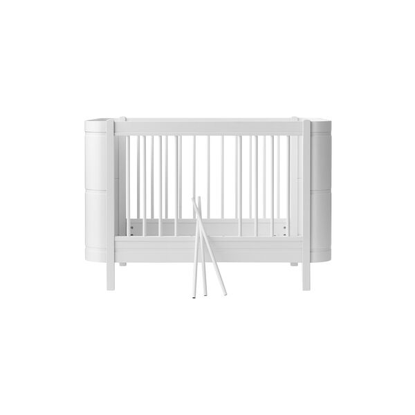 Wood Mini+ Cot Bed excl. Junior Kit 68x122 cm, white, Oliver Furniture