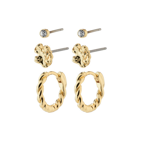 EMANUELLE Earrings 3-in-1 Set, gold plated, Pilgrim
