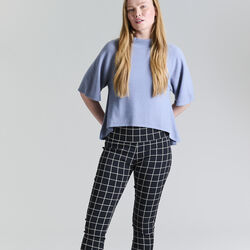 Cloud cashmere High-necked Blouse, steel blue, BITTE KAI RAND