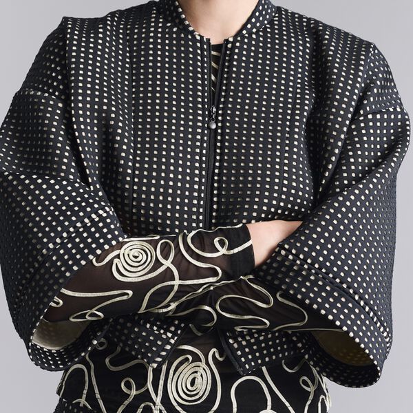 Scuba tiles bomber jacket, black/ivory scuba tiles Scuba tiles bomber jacket, black/ivory scuba tiles, BITTE KAI RAND