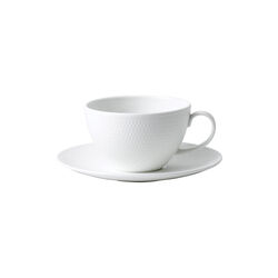 Gio Teacup with saucer, white, Wedgwood