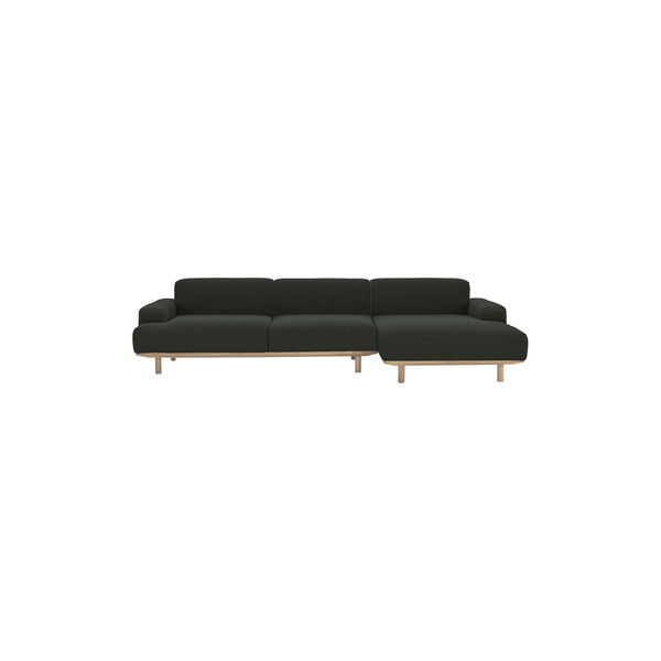 Reason 2 Seater Sofa with Chaiselong, Crush 200, Bruunmunch Furniture
