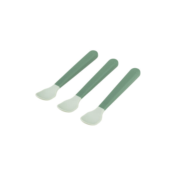 Foodie Easy-grip Baby Spoon 3-pack, green, Done by Deer