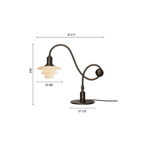 PH 1/1 Piano Table Lamp Limited Edition, dusty terracotta, Louis Poulsen