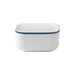 White Fluted Butter Jar with Lid, Royal Copenhagen