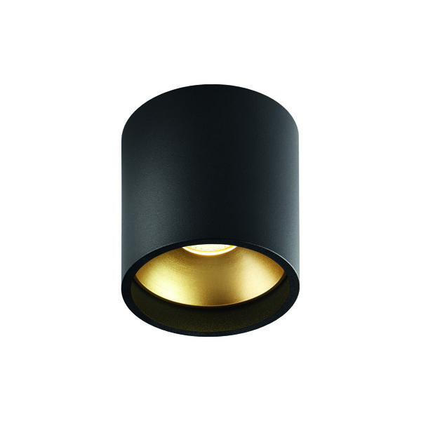SOLO 1 ROUND Ceiling Lamp, black/gold, LIGHT-POINT