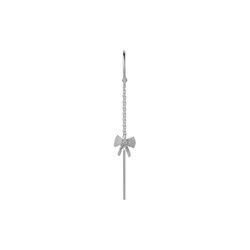 Petit Bow Double Chain Earring Single, silver, Stine A Jewelry