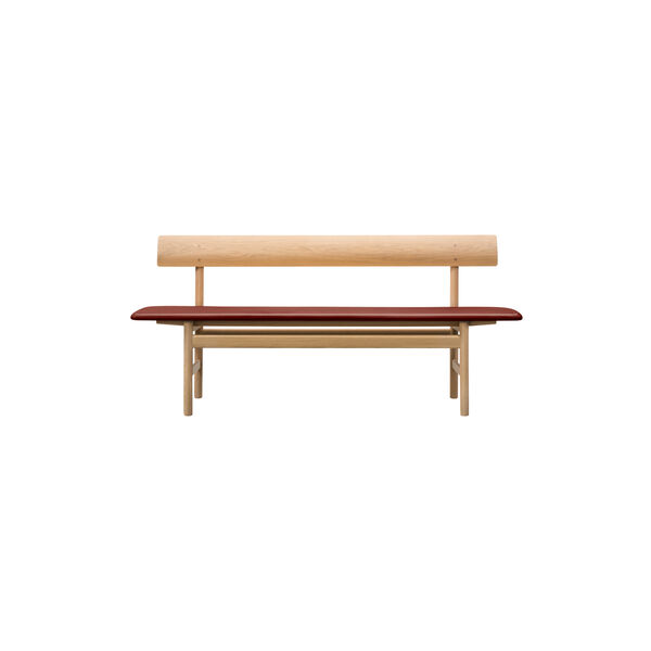 The Mogensen Bench, soap treated oak/burnt sienna, Fredericia Furniture