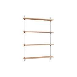 Wall Shelving Medium, oak/stainless steel, MOEBE