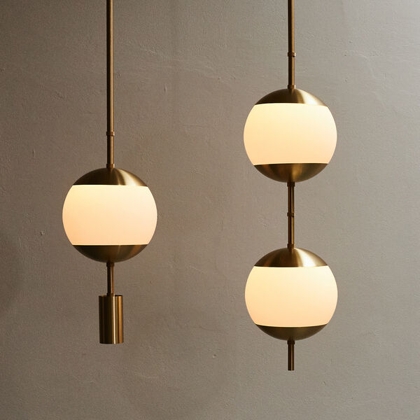 Monroe 1 Ceiling with Spot, brass/opal, Rubn