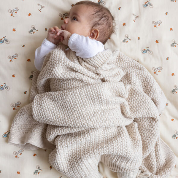 Harper Baby Knit Throw, off-white, Cam Cam Copenhagen
