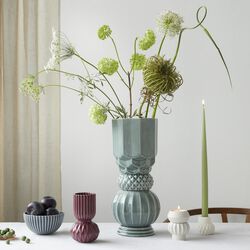 Samsurium Towerbell Vase, peacock, Dottir Nordic Design