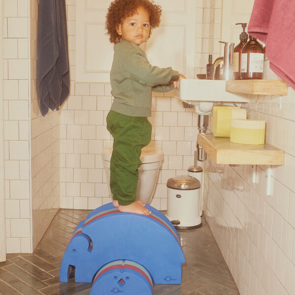 Elephant L, blue gym, bObles