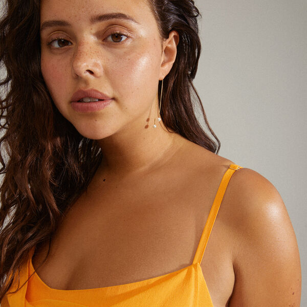 EUONIA Pearl Chain Earrings, gold plated EUONIA Pearl Chain Earrings, gold plated, Pilgrim