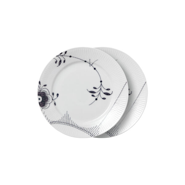 Black Fluted Mega Plate No. 2 Ø 22 cm 2 pcs, Royal Copenhagen