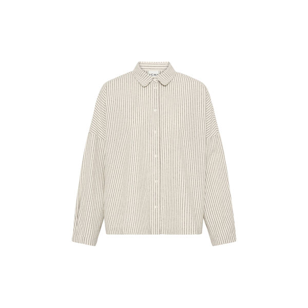 IHTAMANNA Shirt, birch/coffee bean stripe, ICHI