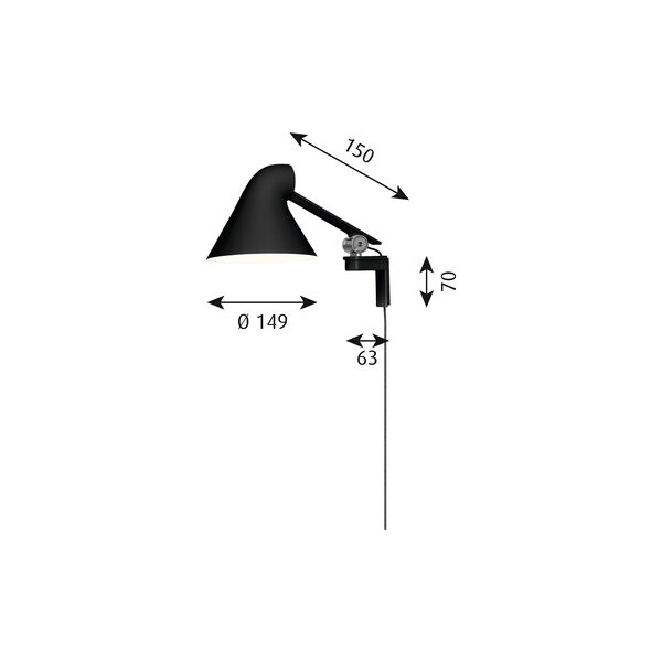 NJP Short Wall Lamp, black NJP Short Wall Lamp, black, Louis Poulsen