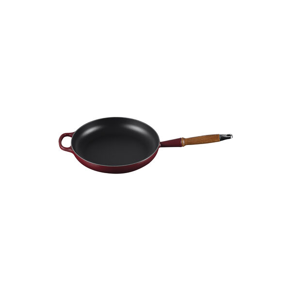 Signature cast iron frying pan with wooden handle &Oslash; 28 cm, garnet, Le Creuset