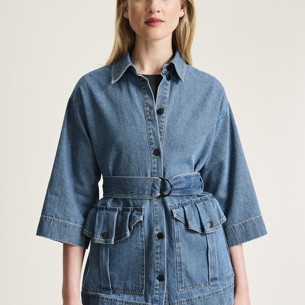 Hayato long jacket, blue denim, BITTE KAI RAND