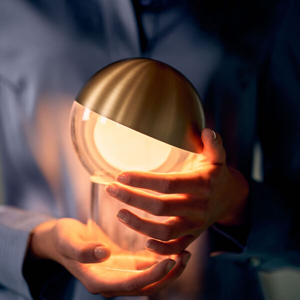 Pila Portable Table Lamp, solid brass, FRANDSEN