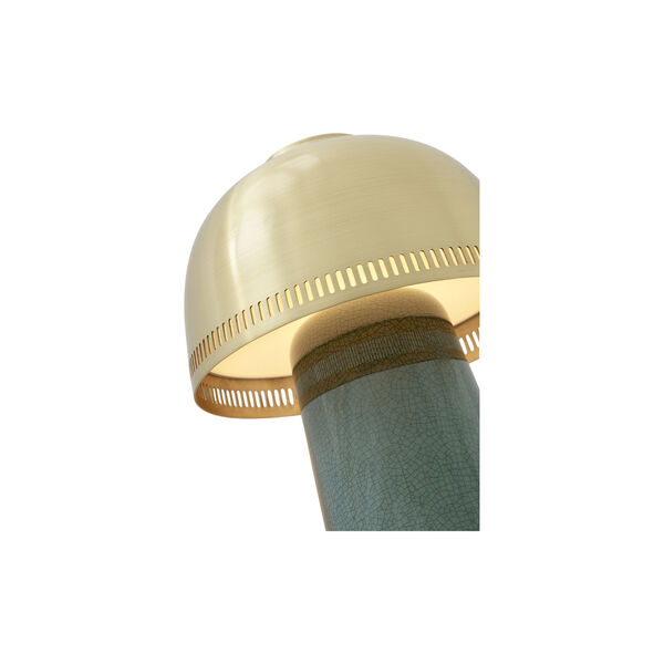 Raku SH8 Portable Table Lamp, blue green/brass, &Tradition