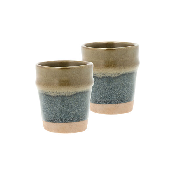 Evig Espresso Cup 2 pcs, blue/brown, Villa Collection