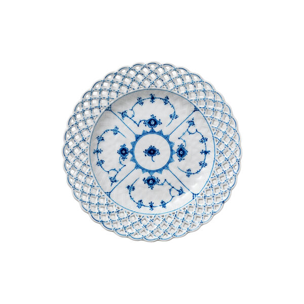 Blue Fluted Full Lace plate with cut edge &Oslash; 25 cm, Royal Copenhagen