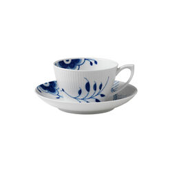 Blue Fluted Mega Cup with Saucer 28 cl, Royal Copenhagen