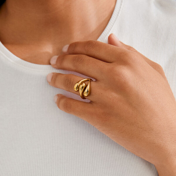 JENNINGS ring, gold plated, Pilgrim