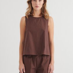 Ida Top, chicory coffee, Basic Apparel