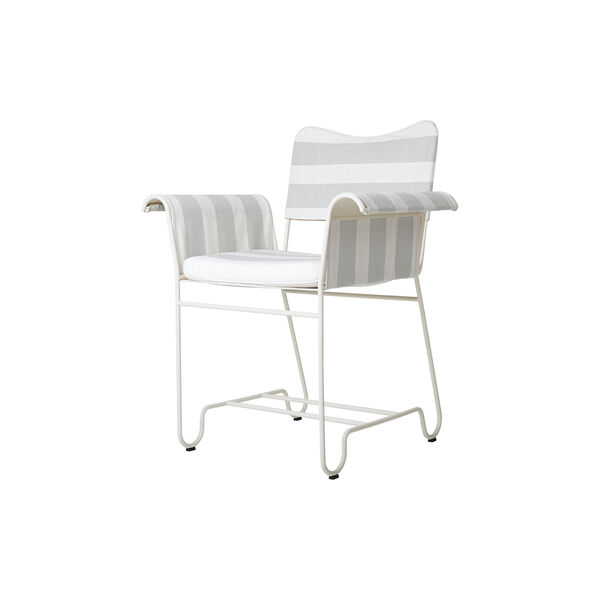 Tropique Dining Chair without Fringes, Leslie Stripe Limonta 20/classic white semi matt, GUBI