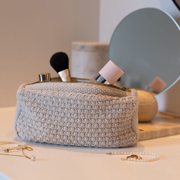 Knitted Clutch Petra, beige melange, By LOHN