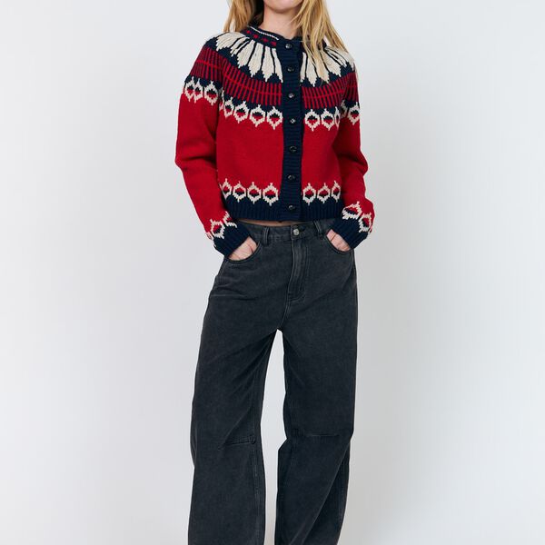 ClareLL Knit Cardigan, red, Lollys Laundry