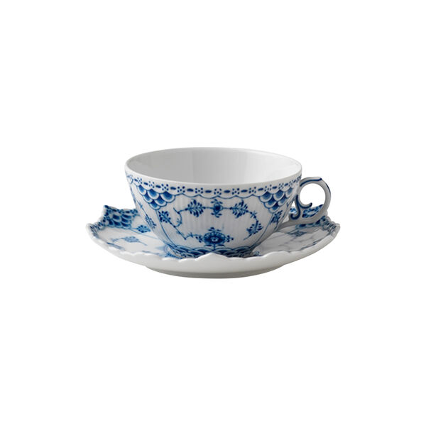 Blue Fluted Full Lace cup and saucer, Royal Copenhagen