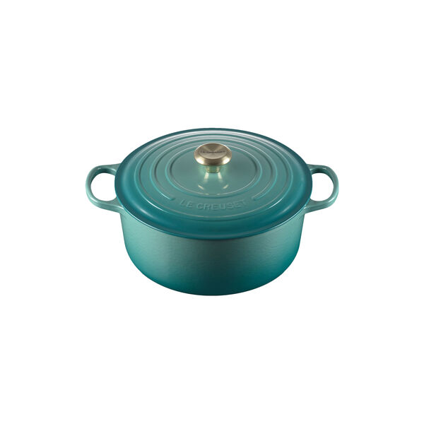 Signature round cast iron pot &Oslash; 28 cm, bleu riviera, Le Creuset