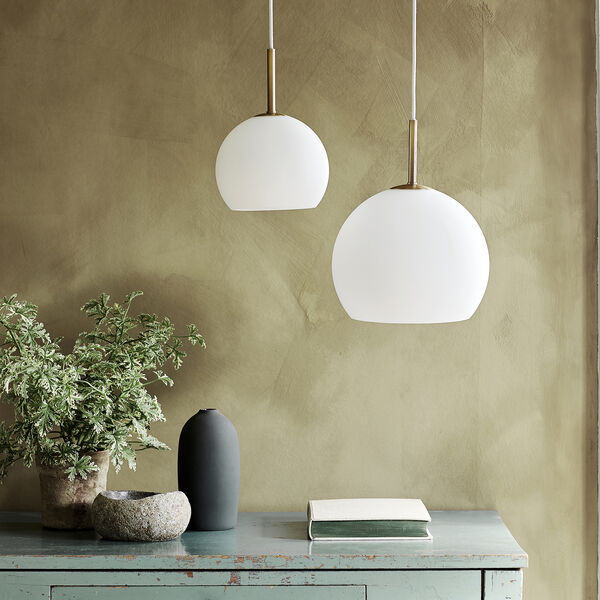 Ball Glass Pendant, opal white, FRANDSEN
