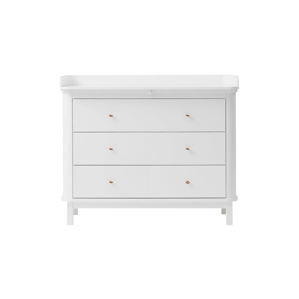 Wood Nursery Dresser 3 Drawers, white, Oliver Furniture