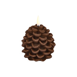 LED candle pine cone, brown, Uyuni Lighting