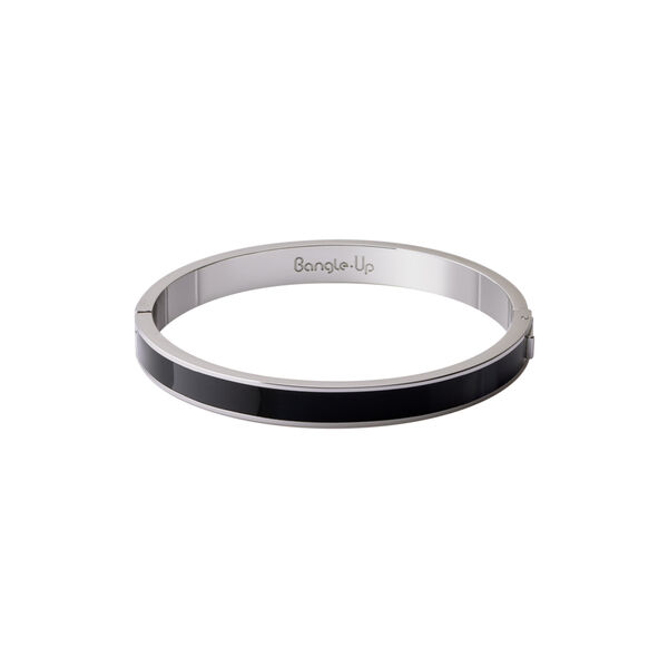 BANGLE Bracelet 7 mm T2, rhodium/black, bangle up