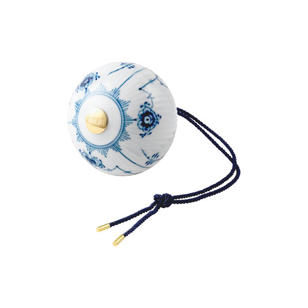 Blue Fluted Plain Christmas Bauble, Royal Copenhagen