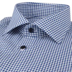 Regular C75 RM cuff, dark blue check, Stenströms