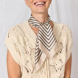 GRAPHIC&nbsp;STRIPES Scarf, cream/black, Bella Ballou