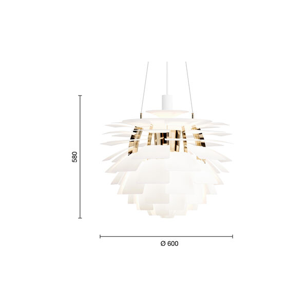 PH Artichoke, soft white/brass metallised PH Artichoke, soft white/brass metallised, Louis Poulsen