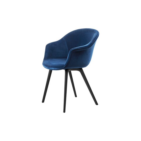 Bat Dining Chair Fully Upholstered, Velvet 420/black, GUBI